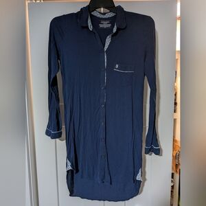 Victoria's Secret SLEEP SHIRT M Navy W/ Floral Sleepshirt Modal